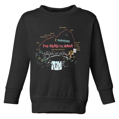 I Survived Road To Hana Maui Island Hawaiian Beach Summer Toddler Sweatshirt