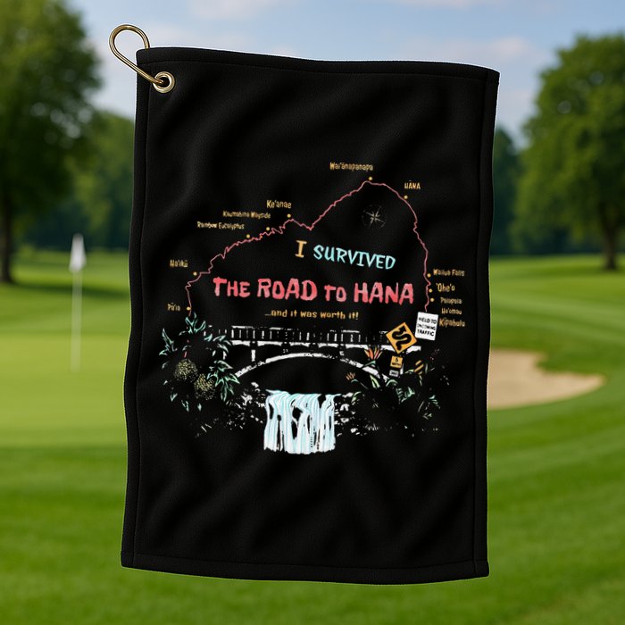 I Survived Road To Hana Maui Island Hawaiian Beach Summer Golf Towel