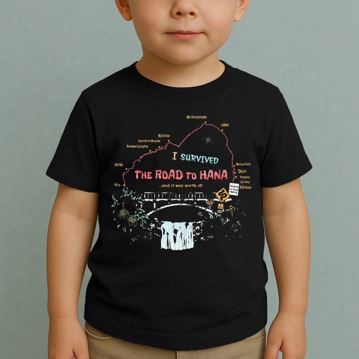I Survived Road To Hana Maui Island Hawaiian Beach Summer Toddler T-Shirt