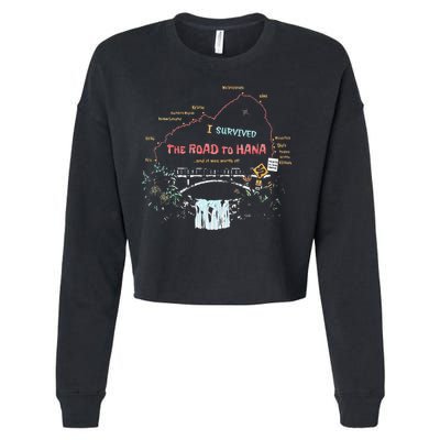 I Survived Road To Hana Maui Island Hawaiian Beach Summer Cropped Pullover Crew