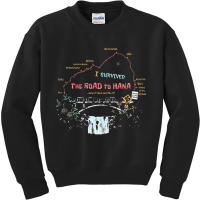 I Survived Road To Hana Maui Island Hawaiian Beach Summer Kids Sweatshirt