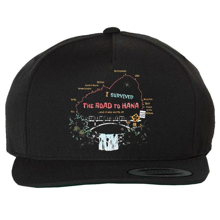 I Survived Road To Hana Maui Island Hawaiian Beach Summer Wool Snapback Cap
