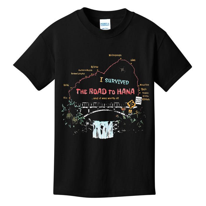 I Survived Road To Hana Maui Island Hawaiian Beach Summer Kids T-Shirt
