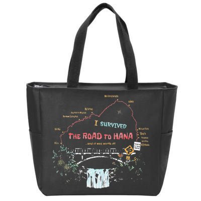 I Survived Road To Hana Maui Island Hawaiian Beach Summer Zip Tote Bag