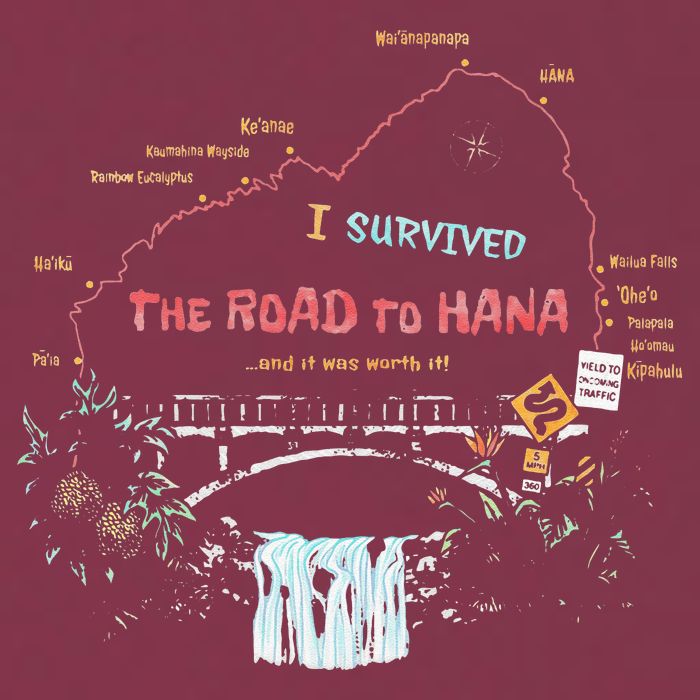 I Survived Road To Hana Maui Island Hawaiian Beach Summer 16oz Travel Tumbler