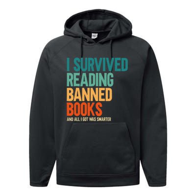 I Survived Reading Banned Books Book Lover Bookaholic Performance Fleece Hoodie