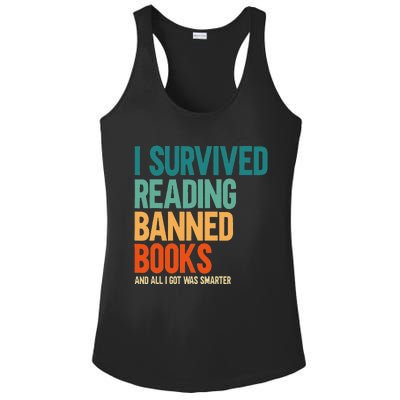 I Survived Reading Banned Books Book Lover Bookaholic Ladies PosiCharge Competitor Racerback Tank