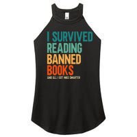 I Survived Reading Banned Books Book Lover Bookaholic Women’s Perfect Tri Rocker Tank