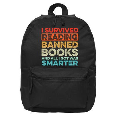 I Survived Reading Banned Books All I Got Was Smarter 16 in Basic Backpack