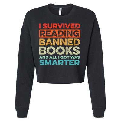 I Survived Reading Banned Books All I Got Was Smarter Cropped Pullover Crew