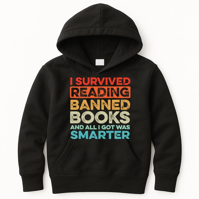 I Survived Reading Banned Books All I Got Was Smarter Kids Hoodie