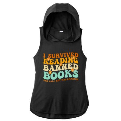 I Survived Reading Banned Books Book Lover Bookaholic Ladies PosiCharge Tri-Blend Wicking Draft Hoodie Tank