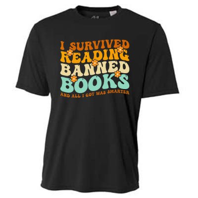 I Survived Reading Banned Books Book Lover Bookaholic Cooling Performance Crew T-Shirt