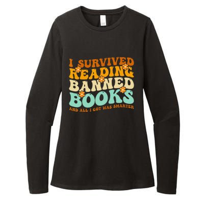 I Survived Reading Banned Books Book Lover Bookaholic Womens CVC Long Sleeve Shirt