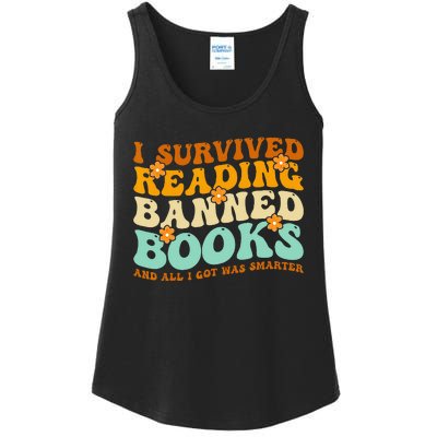 I Survived Reading Banned Books Book Lover Bookaholic Ladies Essential Tank