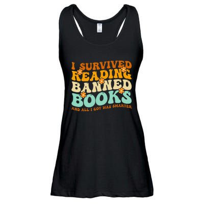 I Survived Reading Banned Books Book Lover Bookaholic Ladies Essential Flowy Tank