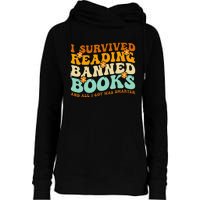 I Survived Reading Banned Books Book Lover Bookaholic Womens Funnel Neck Pullover Hood