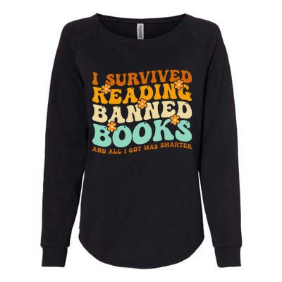 I Survived Reading Banned Books Book Lover Bookaholic Womens California Wash Sweatshirt