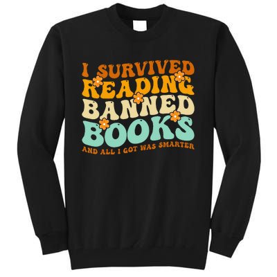 I Survived Reading Banned Books Book Lover Bookaholic Tall Sweatshirt