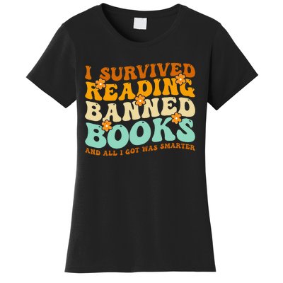 I Survived Reading Banned Books Book Lover Bookaholic Women's T-Shirt