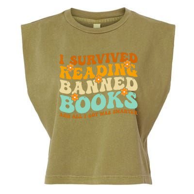 I Survived Reading Banned Books Book Lover Bookaholic Garment-Dyed Women's Muscle Tee