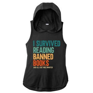 I Survived Reading Banned Books Book Lover Bookaholic Ladies PosiCharge Tri-Blend Wicking Draft Hoodie Tank