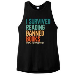 I Survived Reading Banned Books Book Lover Bookaholic Ladies PosiCharge Tri-Blend Wicking Tank