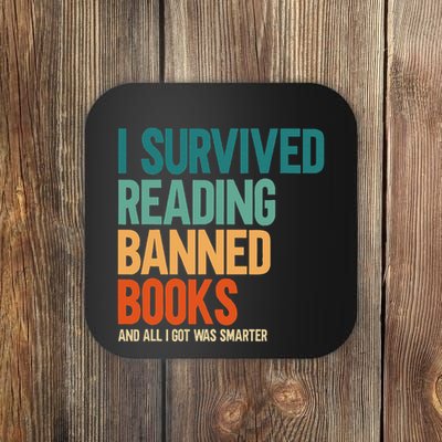 I Survived Reading Banned Books Book Lover Bookaholic Coaster