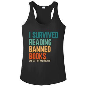 I Survived Reading Banned Books Book Lover Bookaholic Ladies PosiCharge Competitor Racerback Tank