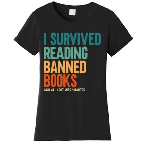 I Survived Reading Banned Books Book Lover Bookaholic Women's T-Shirt