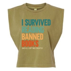 I Survived Reading Banned Books Book Lover Bookaholic Garment-Dyed Women's Muscle Tee