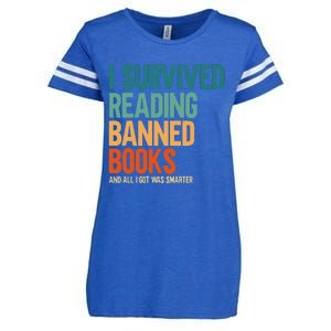 I Survived Reading Banned Books Book Lover Bookaholic Enza Ladies Jersey Football T-Shirt