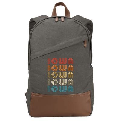 Iowa State Retro Vintage For Women Cotton Canvas Backpack