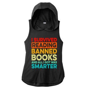 I Survived Reading Banned Books And All I Got Was Smarter Ladies PosiCharge Tri-Blend Wicking Draft Hoodie Tank