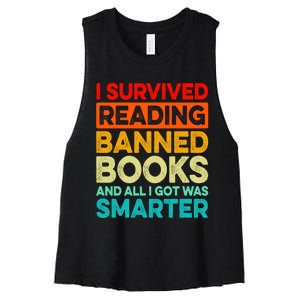 I Survived Reading Banned Books And All I Got Was Smarter Women's Racerback Cropped Tank