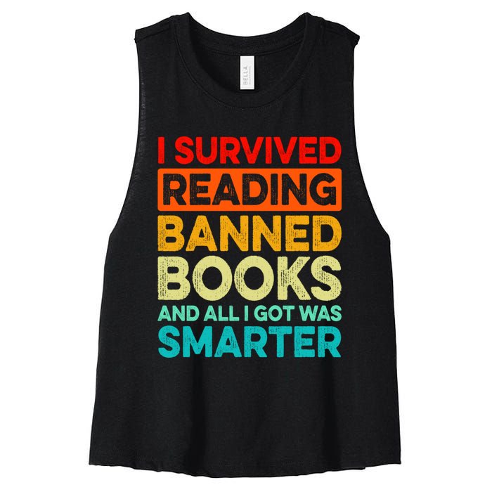 I Survived Reading Banned Books And All I Got Was Smarter Women's Racerback Cropped Tank