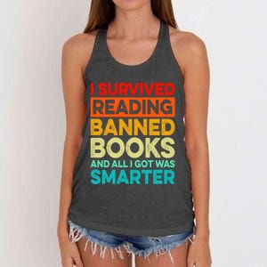 I Survived Reading Banned Books And All I Got Was Smarter Women's Knotted Racerback Tank