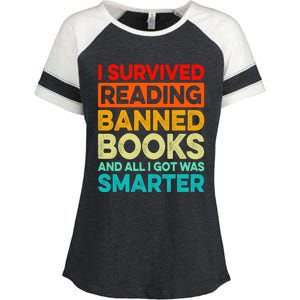 I Survived Reading Banned Books And All I Got Was Smarter Enza Ladies Jersey Colorblock Tee