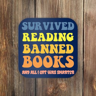 I Survived Reading Banned Books Reader Bookworm Bookaholic Coaster