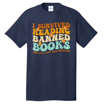 I Survived Reading Banned Books Book Lover Bookaholic Tall T-Shirt