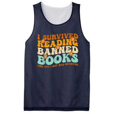 I Survived Reading Banned Books Book Lover Bookaholic Mesh Reversible Basketball Jersey Tank