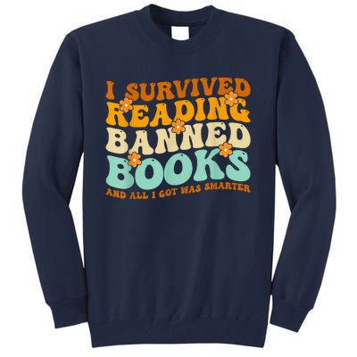 I Survived Reading Banned Books Book Lover Bookaholic Tall Sweatshirt