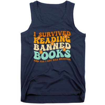 I Survived Reading Banned Books Book Lover Bookaholic Tank Top