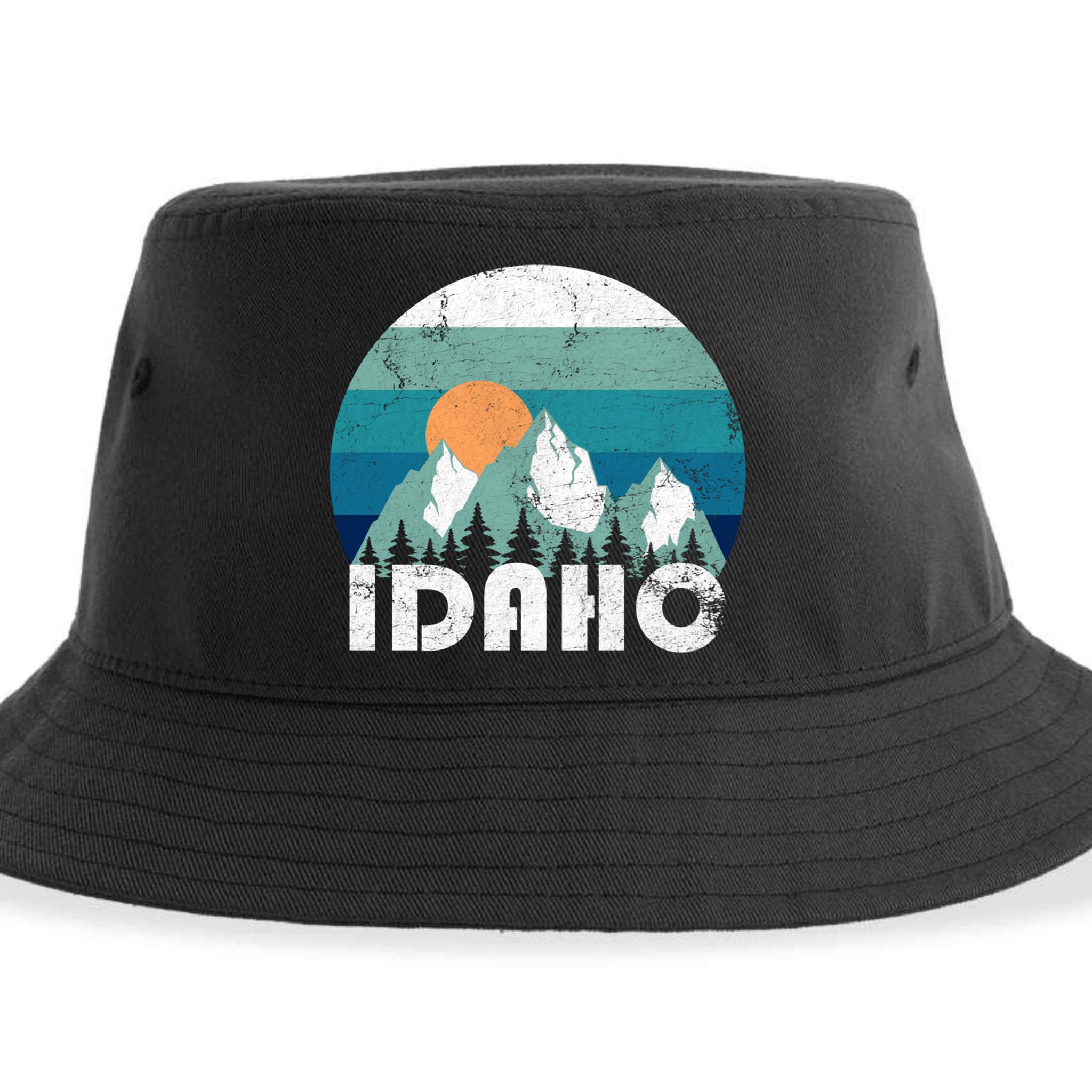 Idaho State Retro Vintage Cool Gift Sustainable Bucket Hat