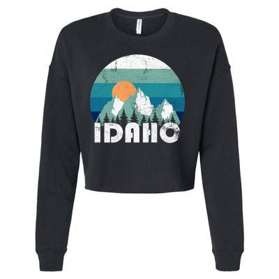 Idaho State Retro Vintage Cool Gift Cropped Pullover Crew