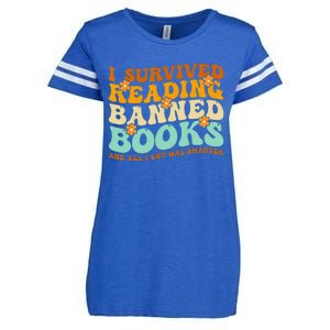 I Survived Reading Banned Books Book Lover Bookaholic Enza Ladies Jersey Football T-Shirt