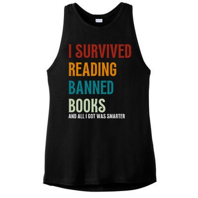 I Survived Reading Banned Books Book Lover Ladies PosiCharge Tri-Blend Wicking Tank