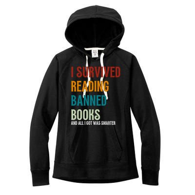 I Survived Reading Banned Books Book Lover Women's Fleece Hoodie