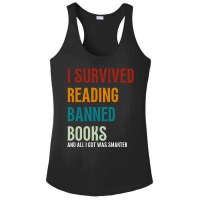 I Survived Reading Banned Books Book Lover Ladies PosiCharge Competitor Racerback Tank