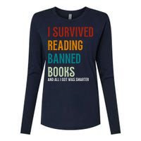 I Survived Reading Banned Books Book Lover Womens Cotton Relaxed Long Sleeve T-Shirt